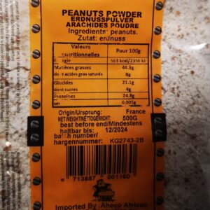 Peanuts Grounded – Arachide Poudre 500 gr.