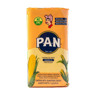HARINA P.A.N. MAIS FLOUR YELLOW Pan Yellow Maisflour – Orange Pack  1 kg.
