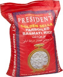 President Golden Sella Parboiled Basmati Rice 20 kg.