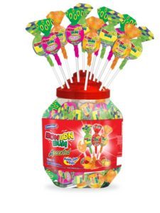 100xBon Bon Bum assorted lollypop with Gum