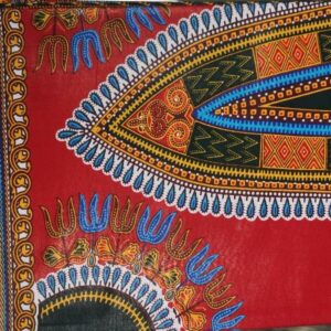 African Wax Afrikanischer Wax-Stoff Print Dekostof Dashiki Red 6Yard