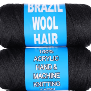 Brazil Wool Hair 100% Acrylic Hand & Machine Knitting Yarn #1B